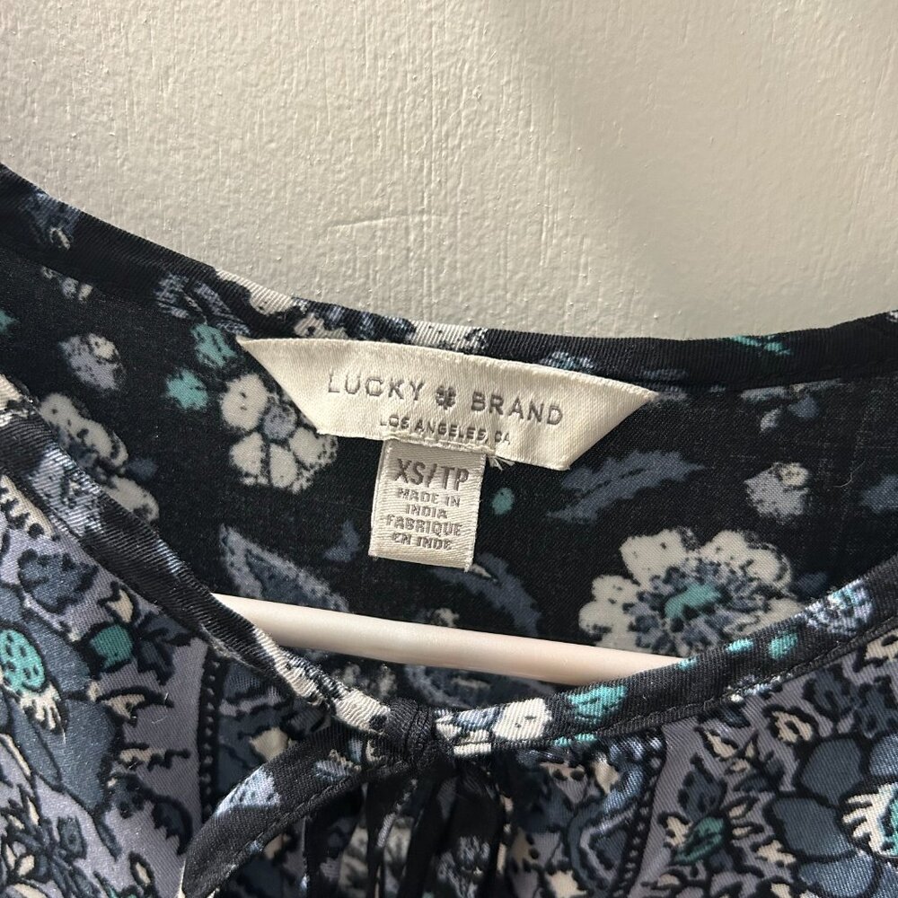 Lucky Brand Floral Boho Peasant Blouse – XS